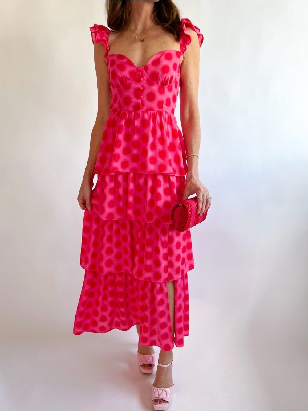 Sugar Lips Polka Dot Tiered Maxi Dress – NWT – Size Small (Runs XS/S)